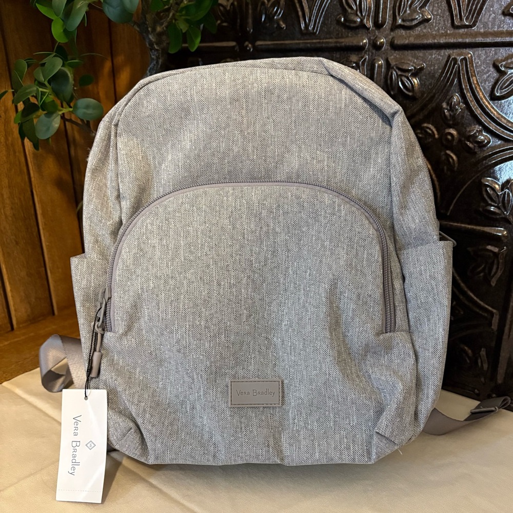 Vera Bradley Medium Heather Gray Essential Compact Backpack